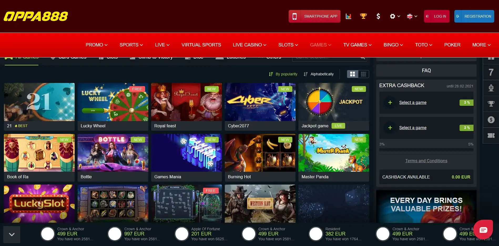 OPPABET888 Casino Games
