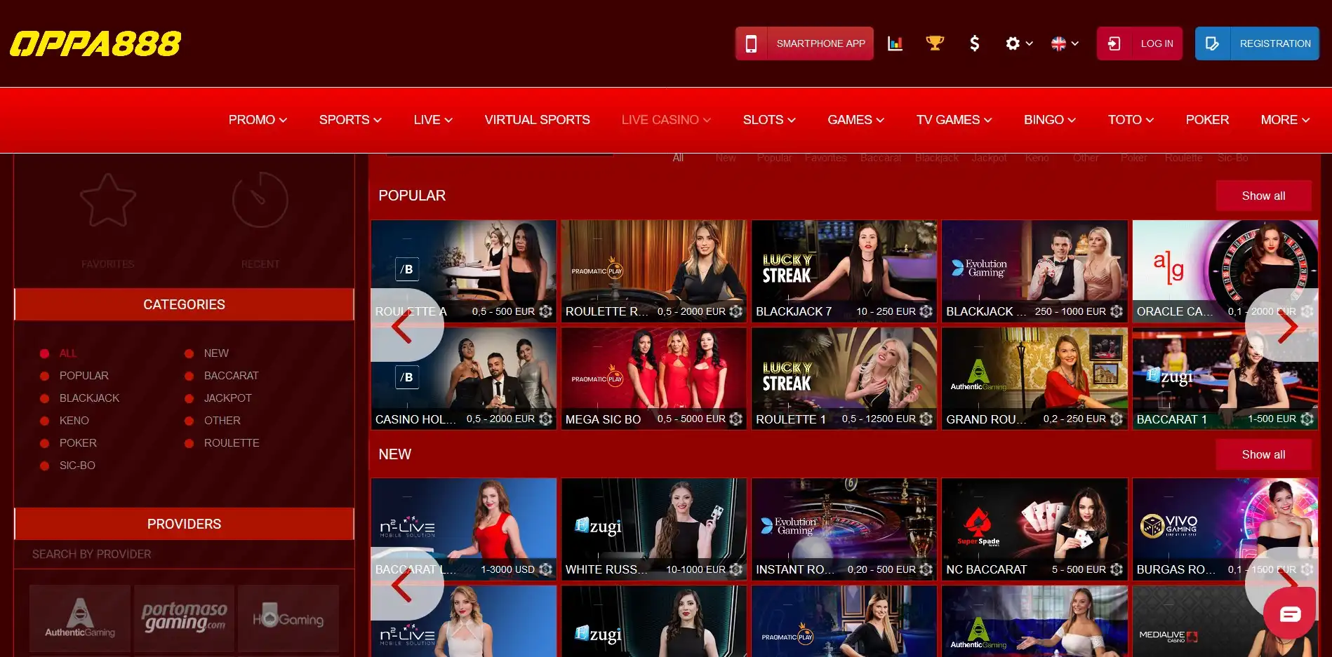 OPPABET888 Casino Live Dealer Games