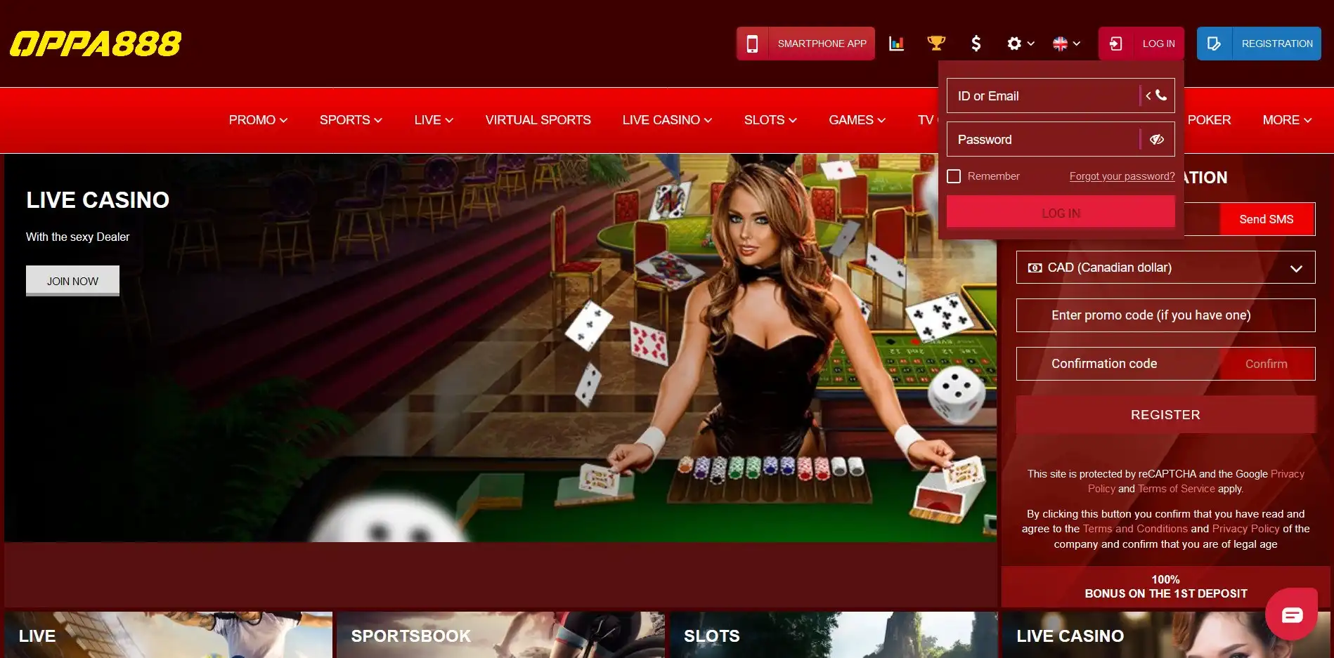 OPPABET888 Casino Login