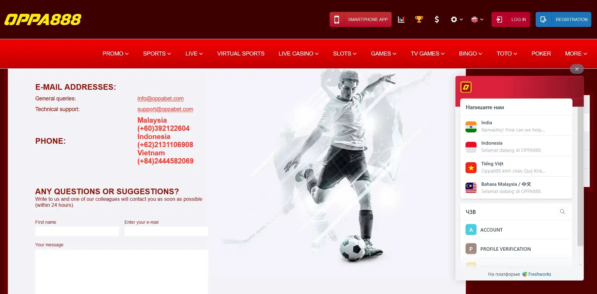 OPPABET888 Casino Support