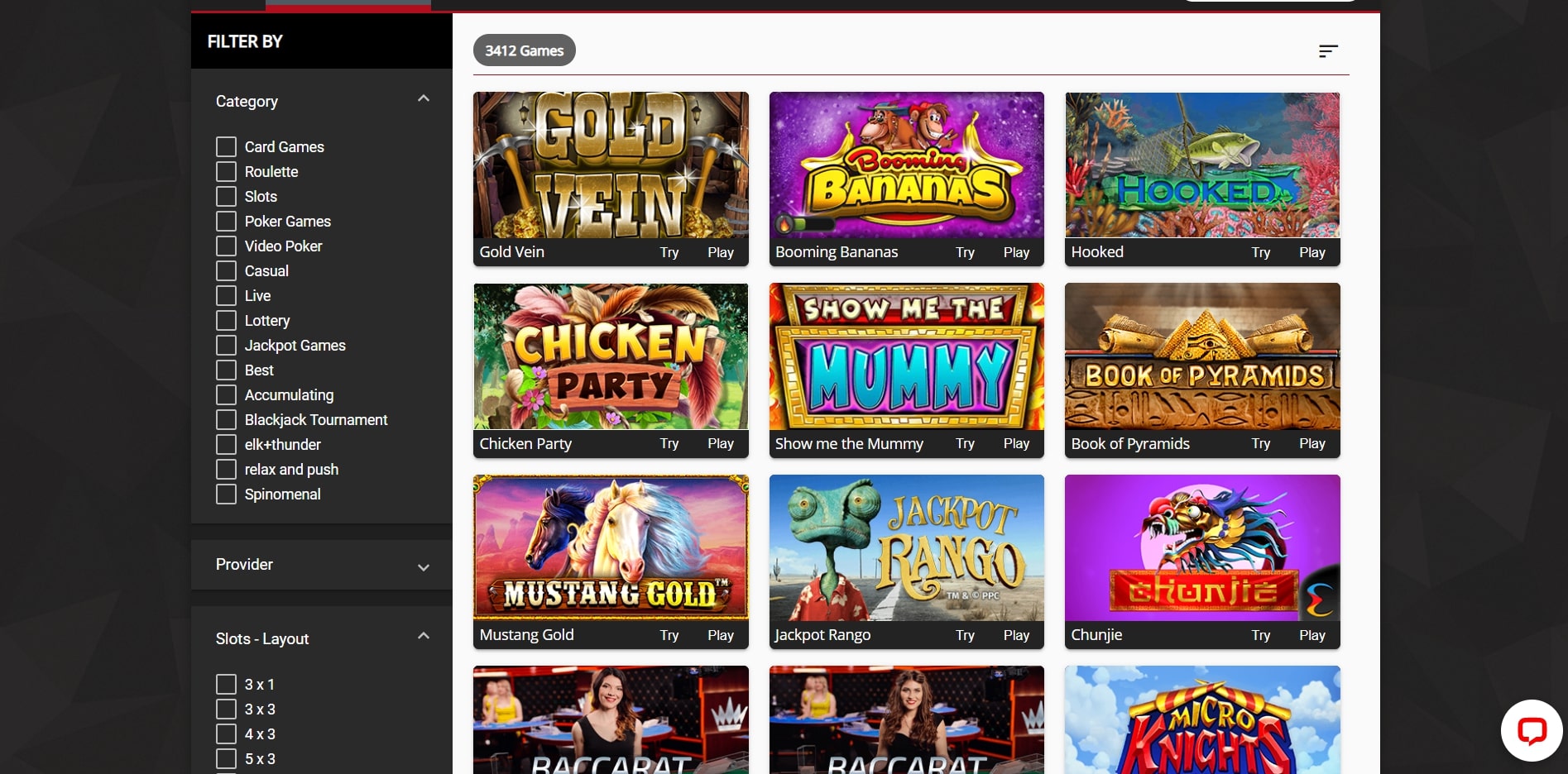 Oshi Casino Games