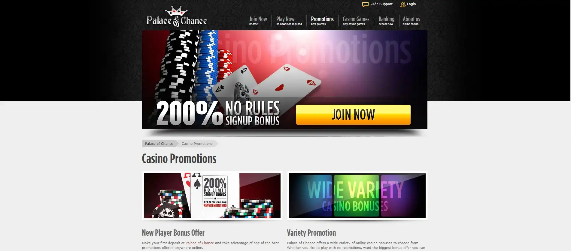 Palace Of Chance Casino No Deposit Bonus