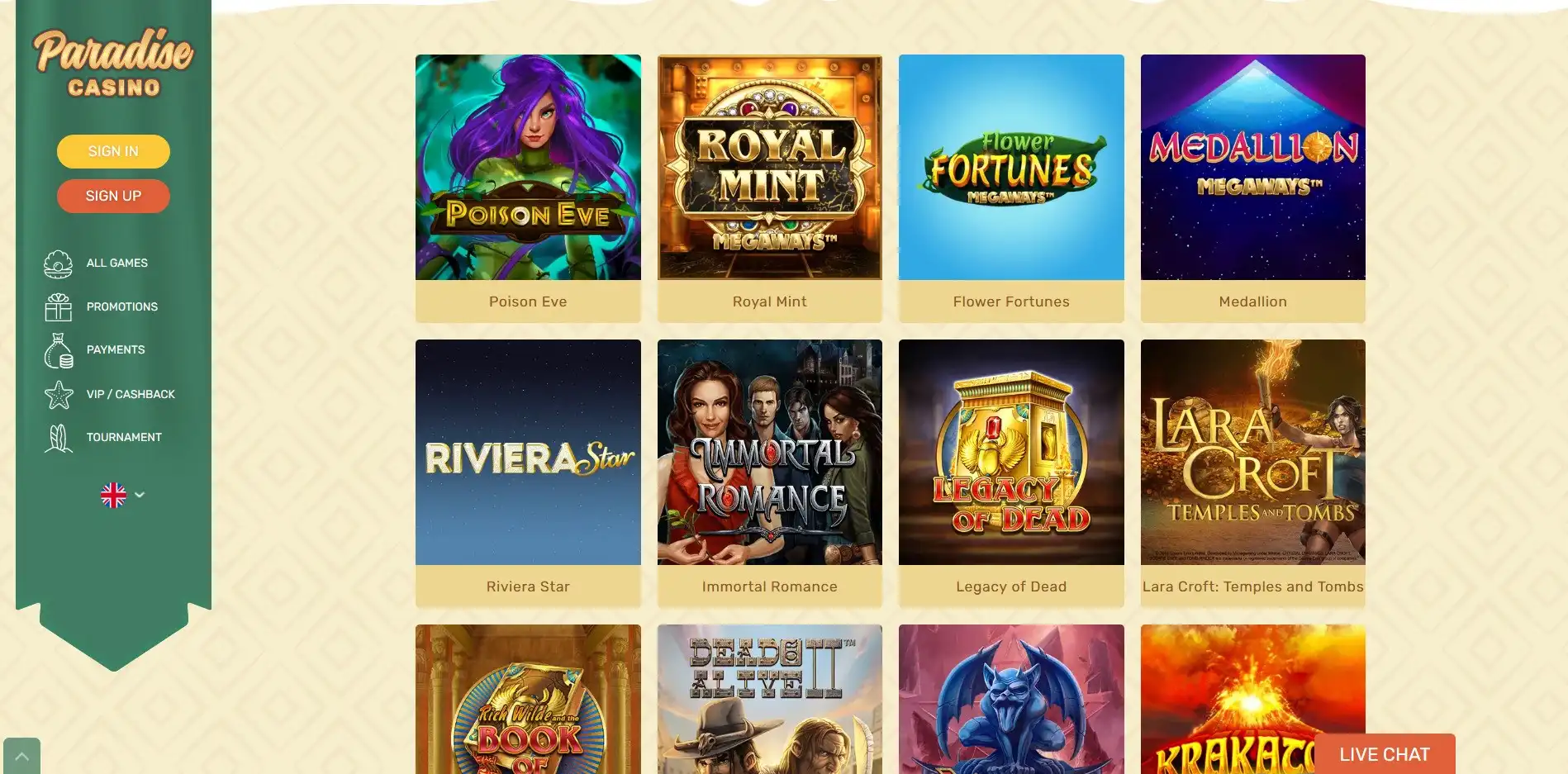 Paradise Casino Games