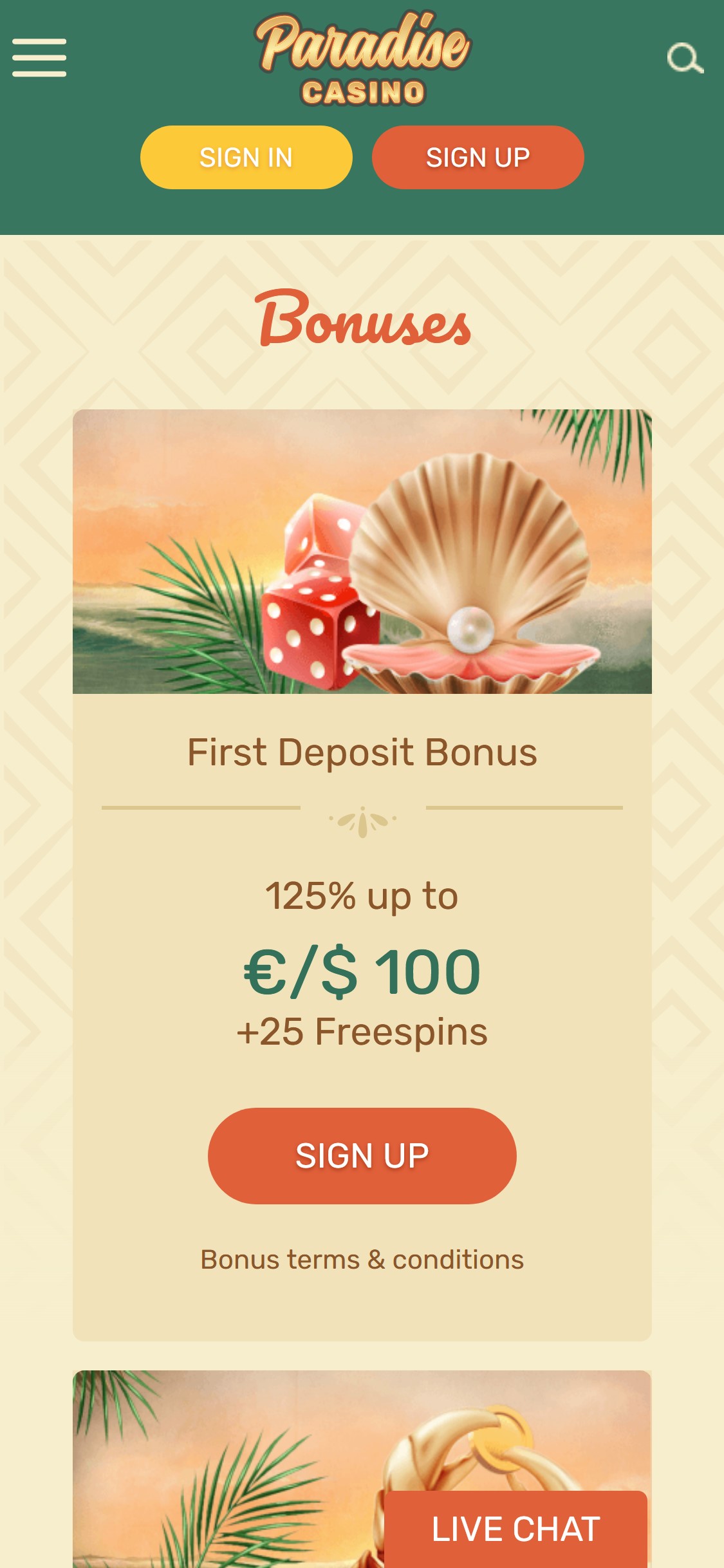 Paradise Casino Mobile No Deposit Bonus Review