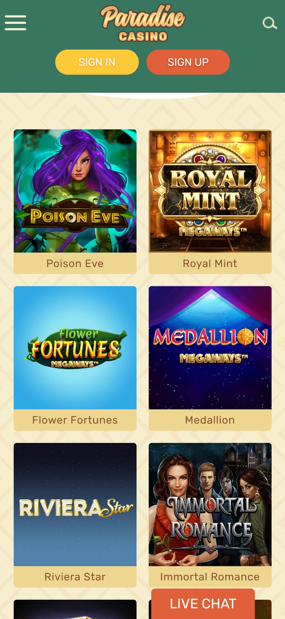 Paradise Casino Mobile Games Review