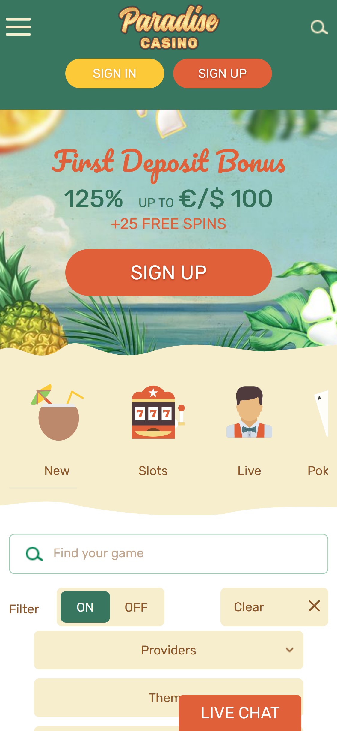 Paradise Casino Mobile Review