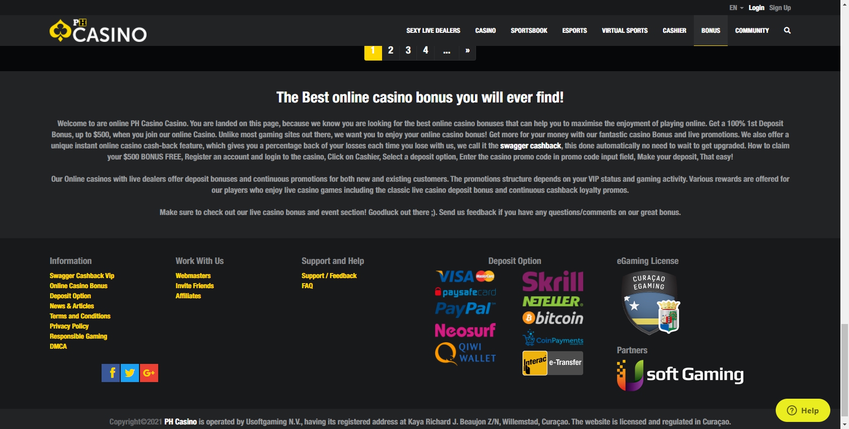 PornHub Casino Payment Methods