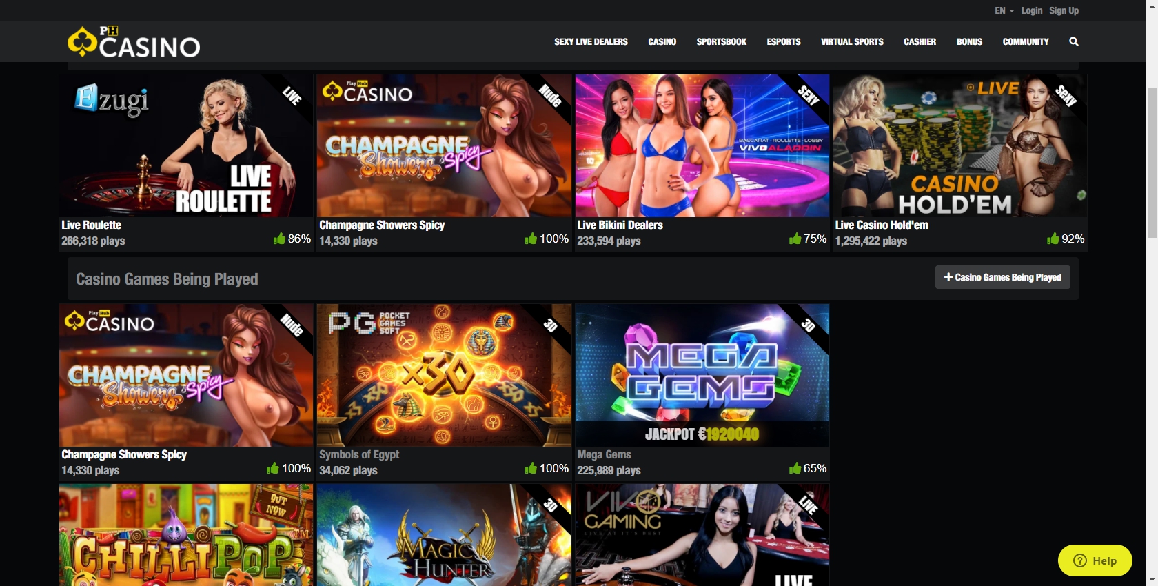 PornHub Casino Games