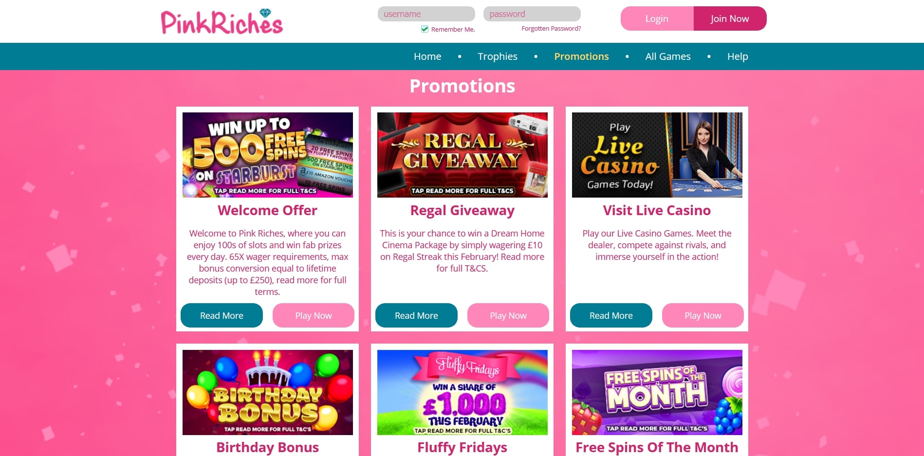 Pink Riches Casino No Deposit Bonus