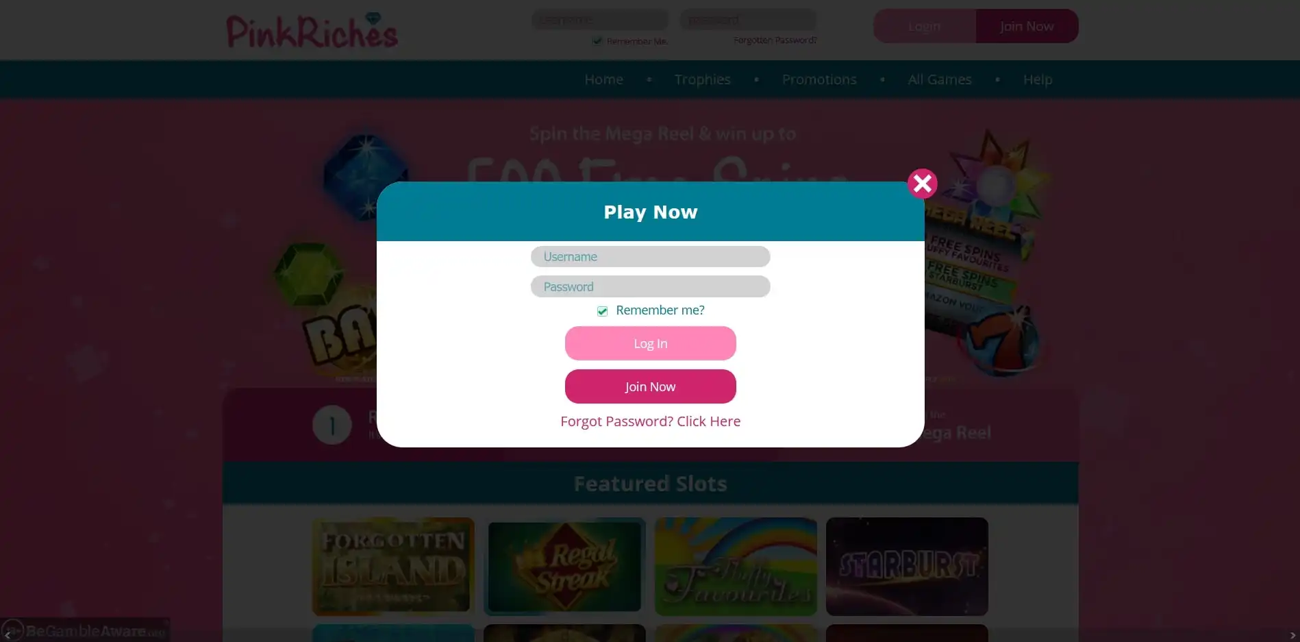 Pink Riches Casino Login