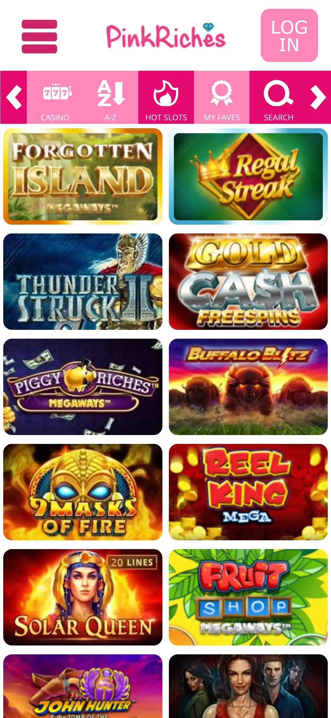 Pink Riches Casino Mobile Games Review