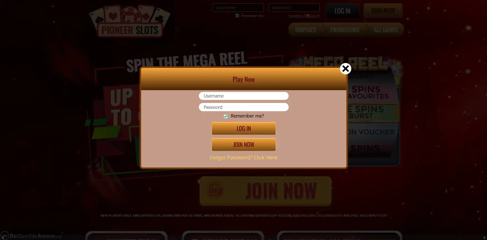 Pioneer Slots Casino Login