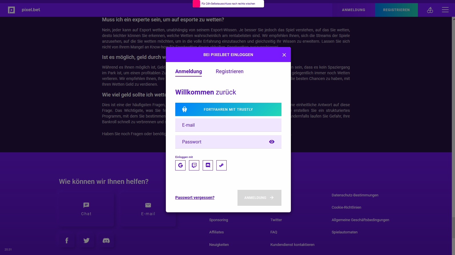 Pixel.bet Casino Login