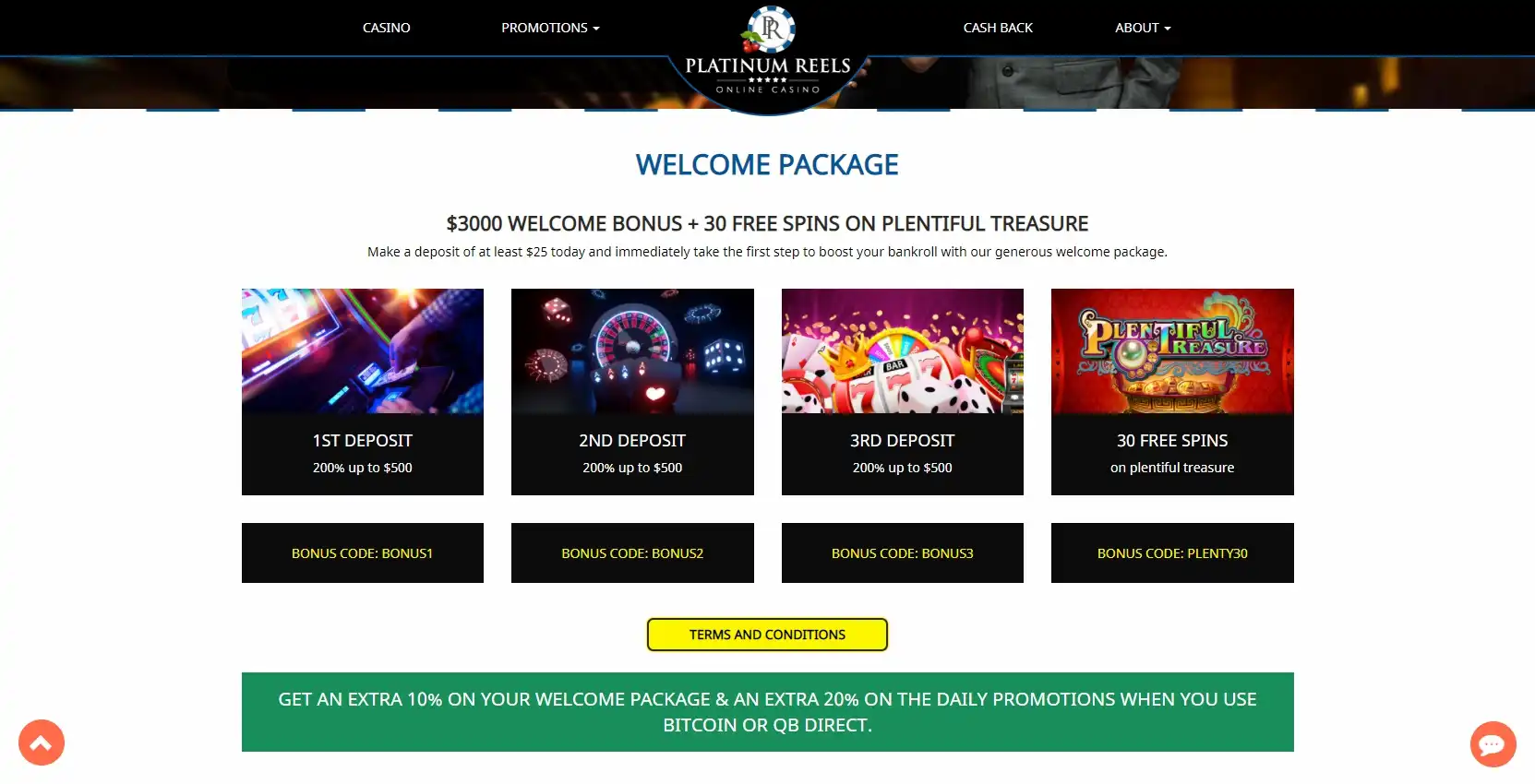 Platinum Reels Casino No Deposit Bonus