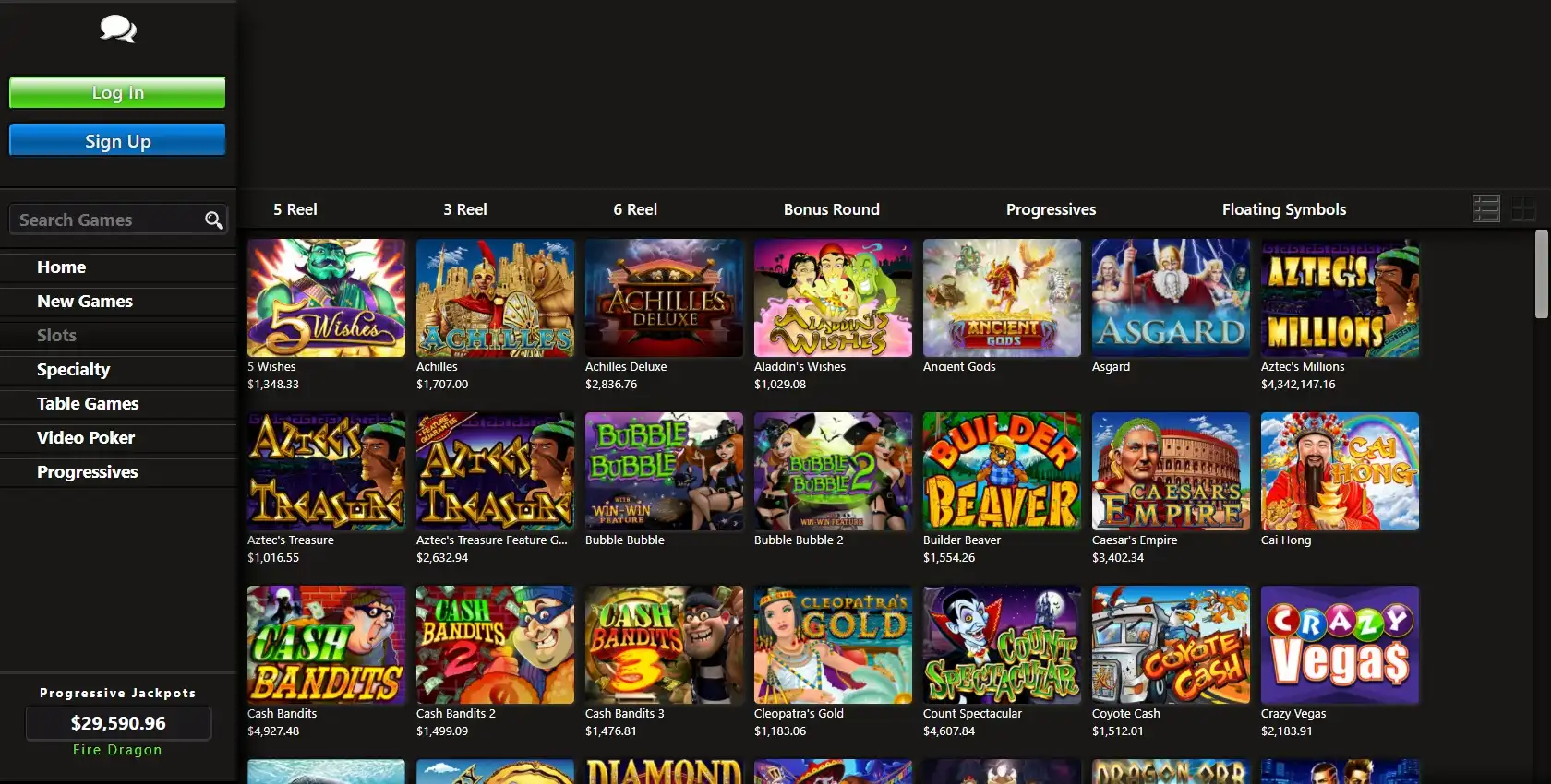 Platinum Reels Casino Games
