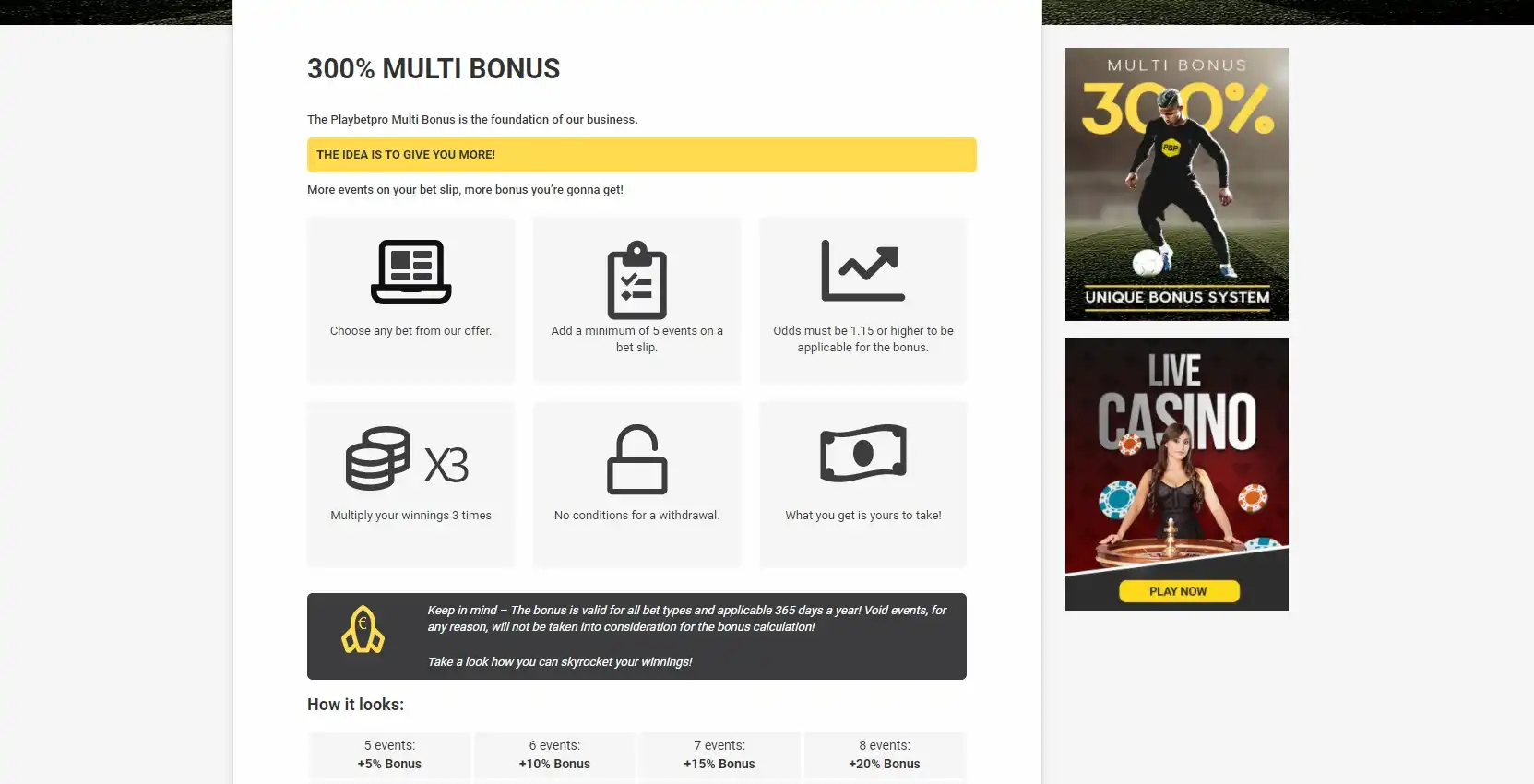 Play Bet Pro Casino No Deposit Bonus