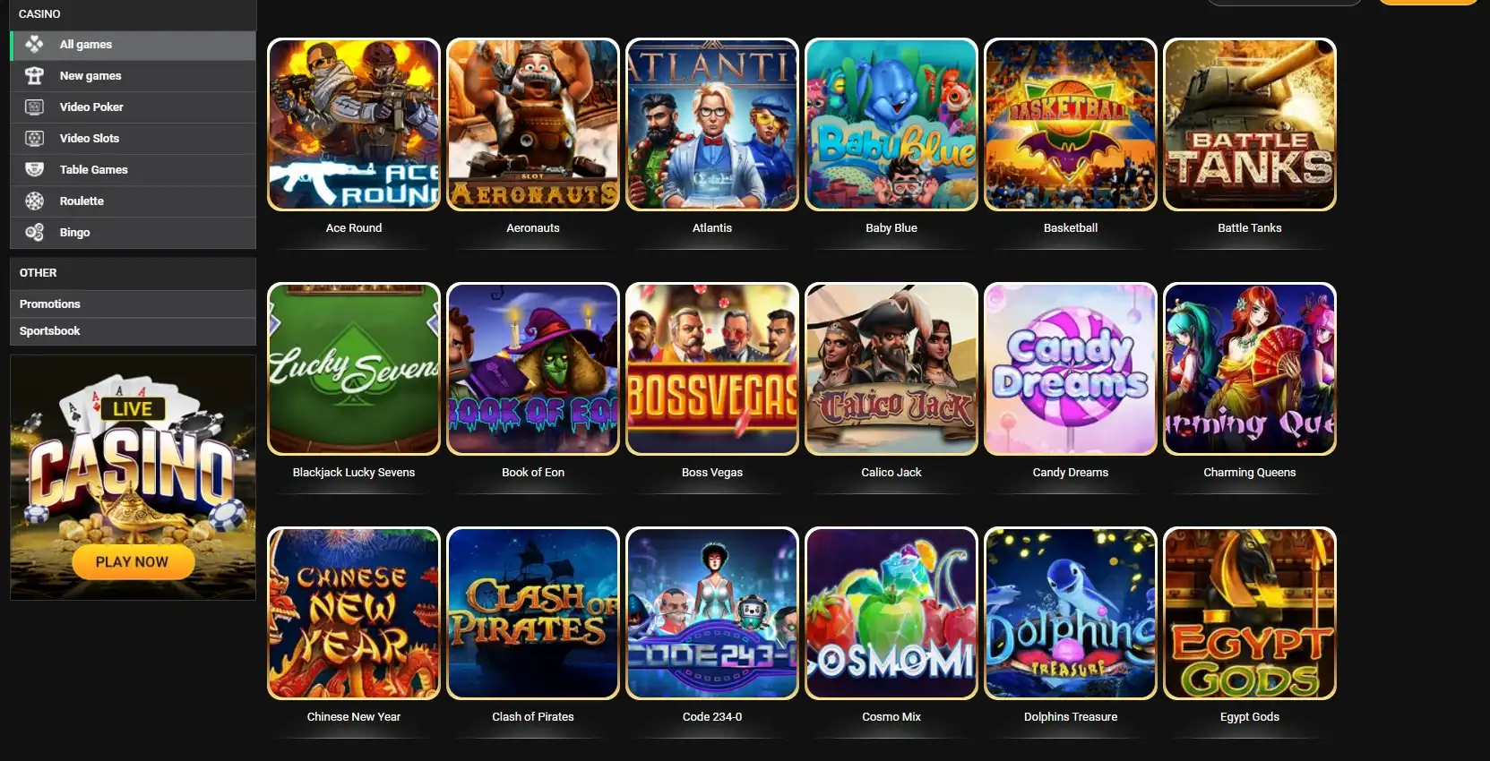 Play Bet Pro Casino Games