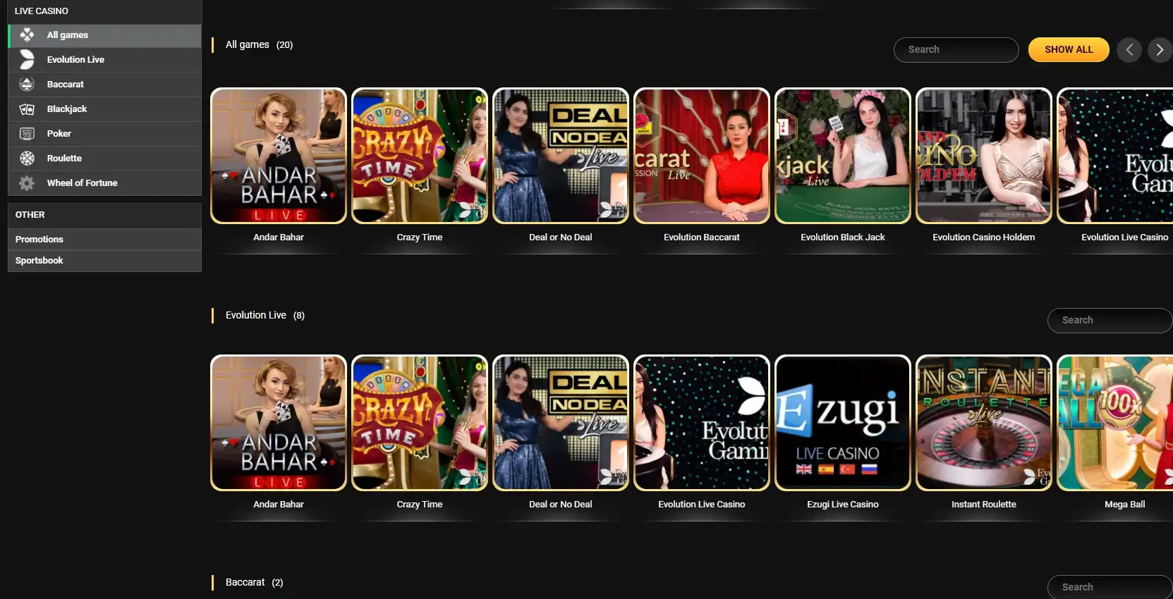 Play Bet Pro Casino Live Dealer Games