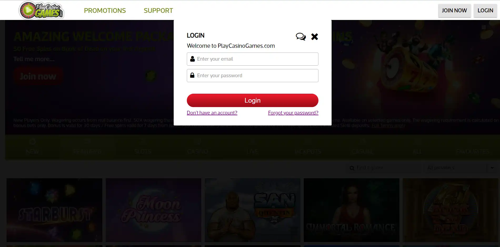 Play Casino Games Login