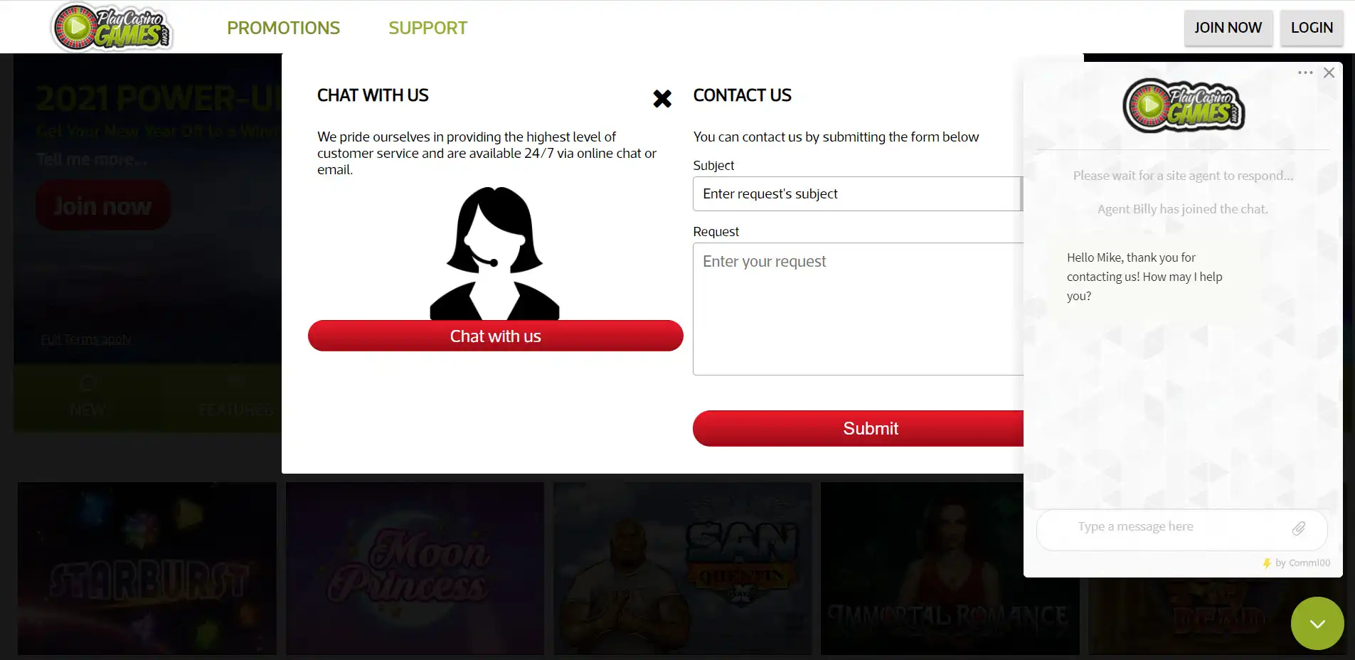 Play Casino Games Support