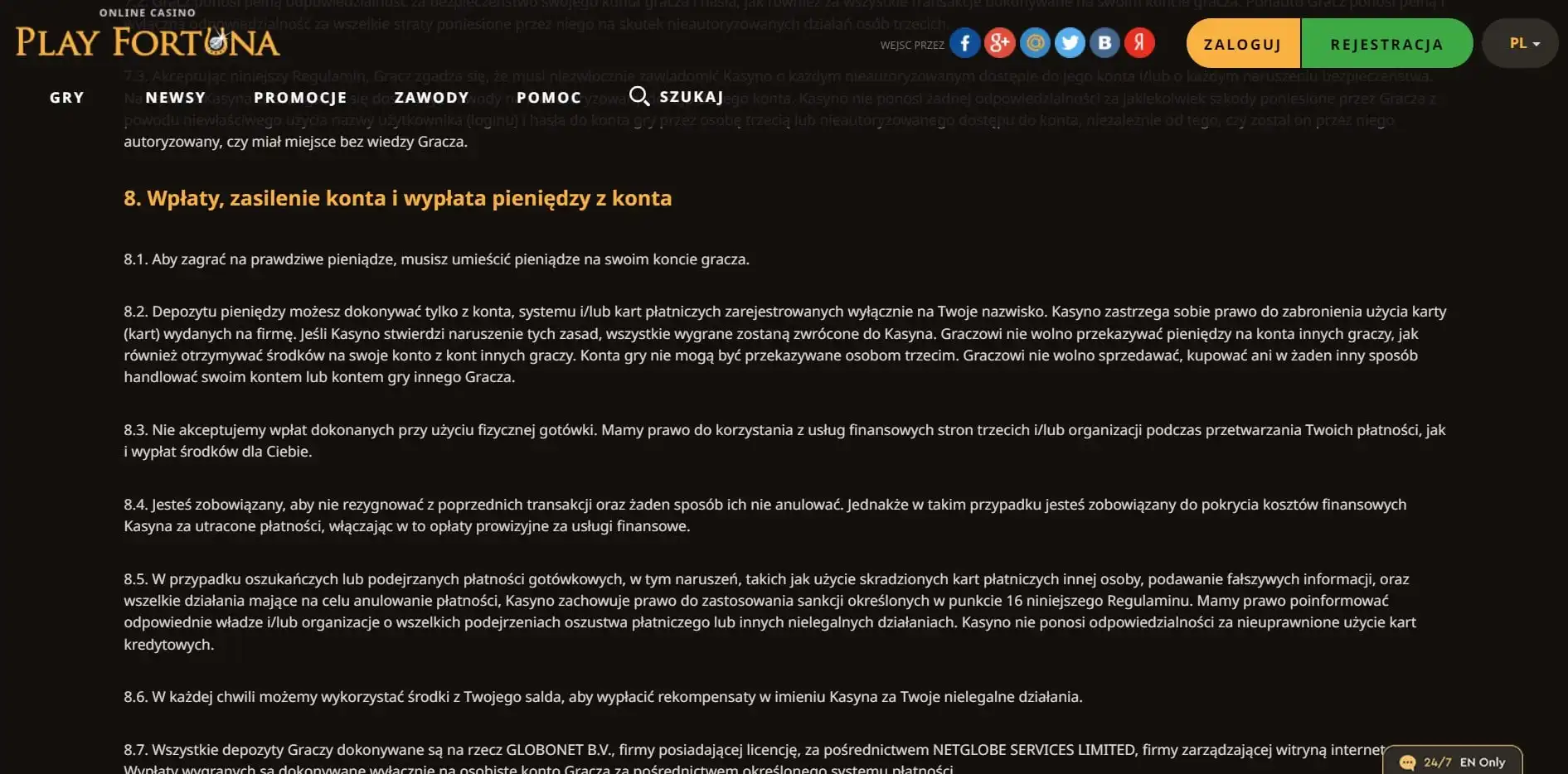 Play Fortuna Casino Review