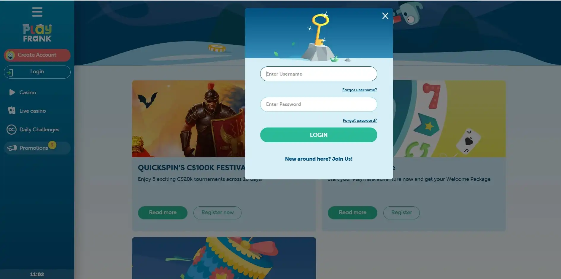 Play Frank Casino Login