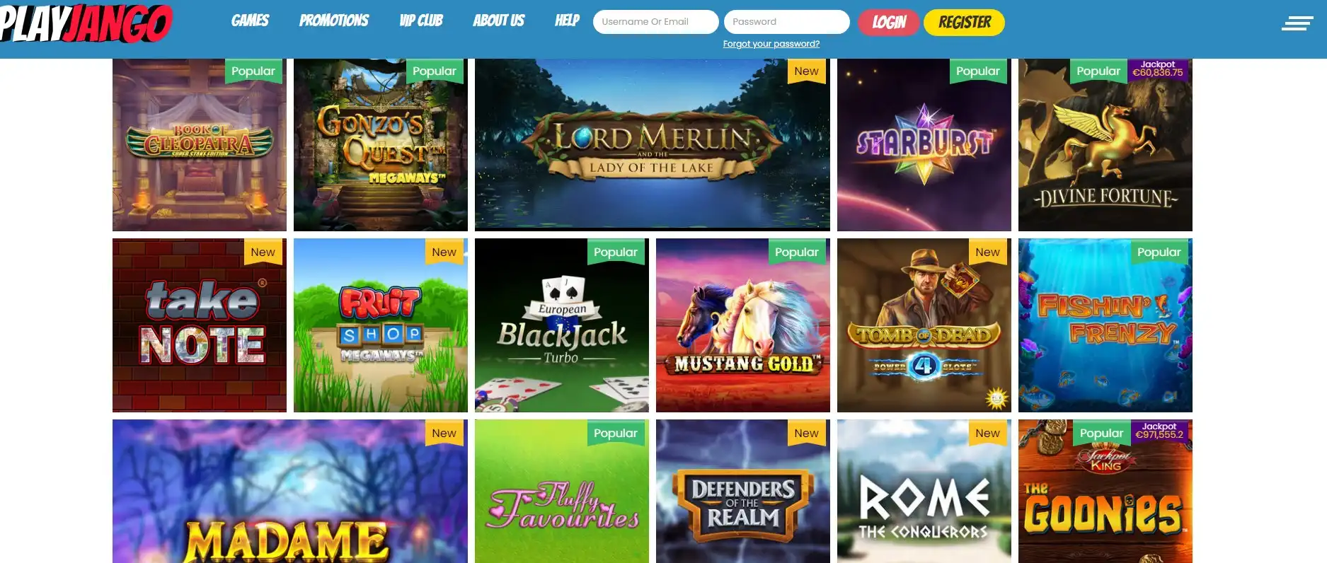 PlayJango Casino Games