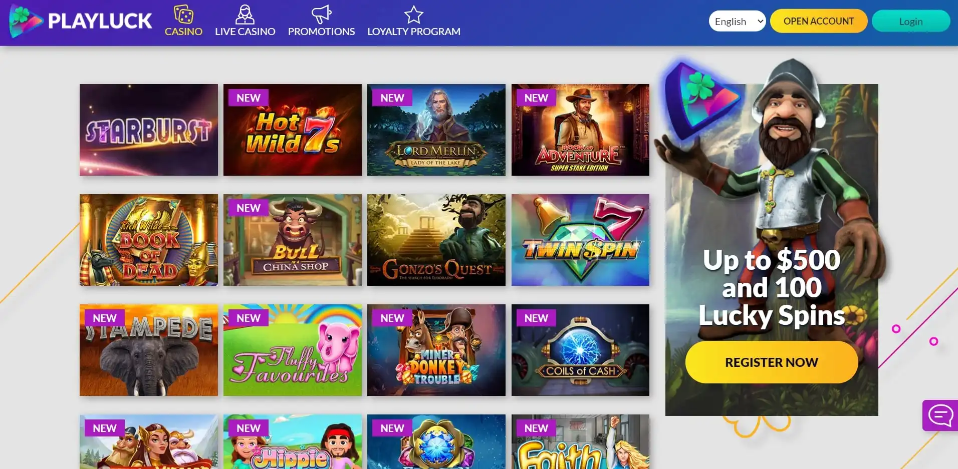 Playluck Casino Games