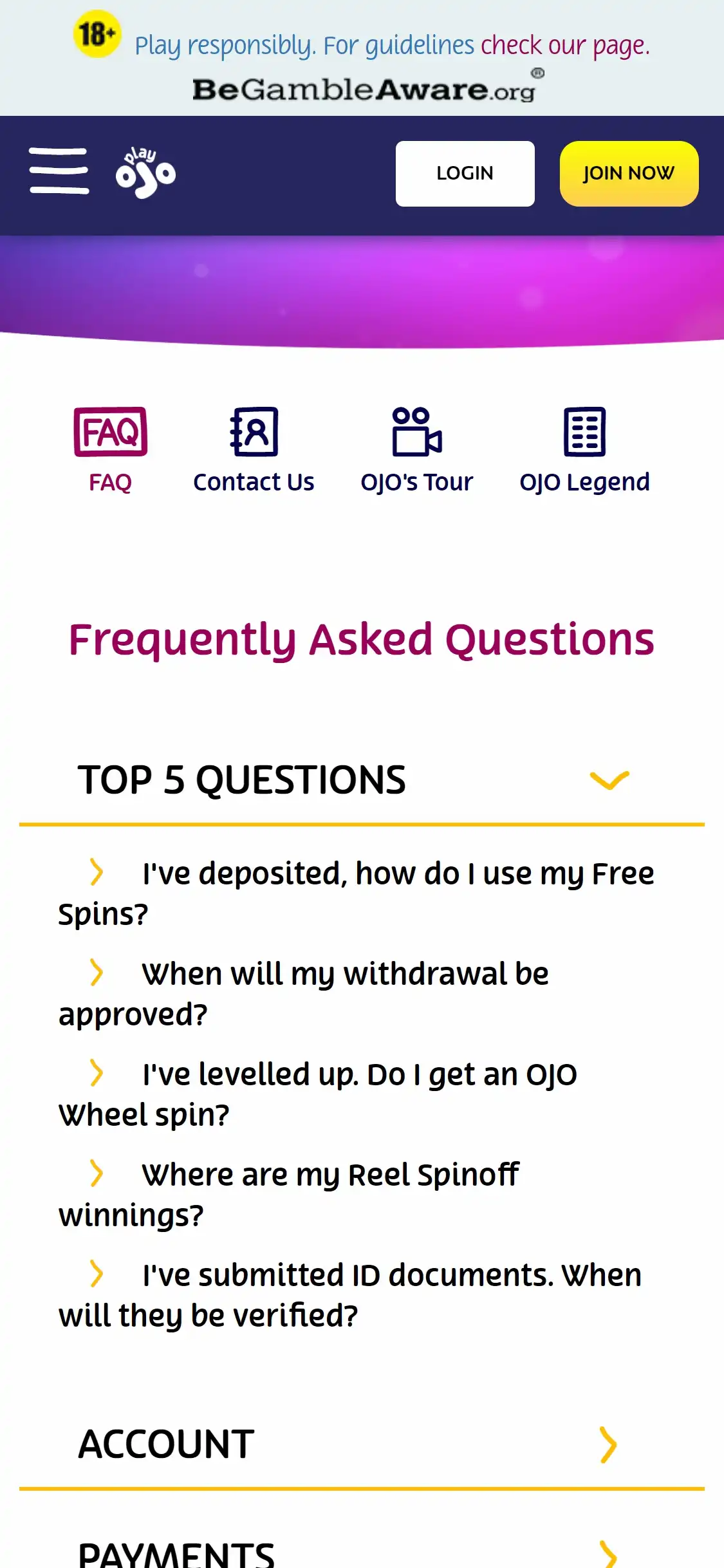 Play OJO Casino Mobile Support Review