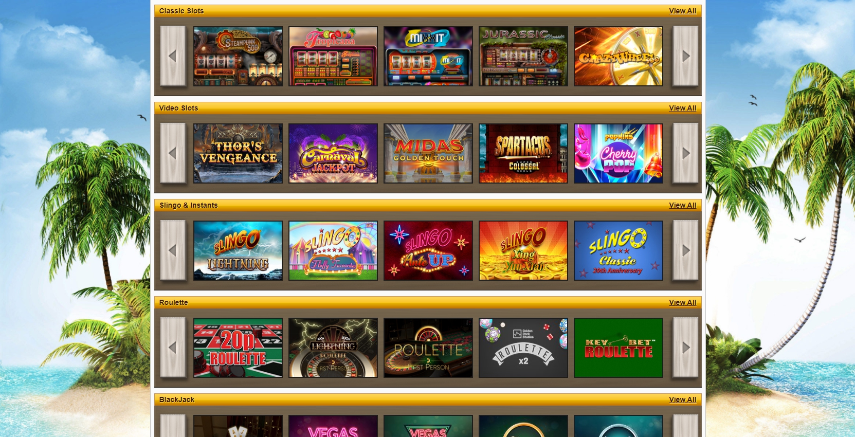 PlaySunny UK Casino Games