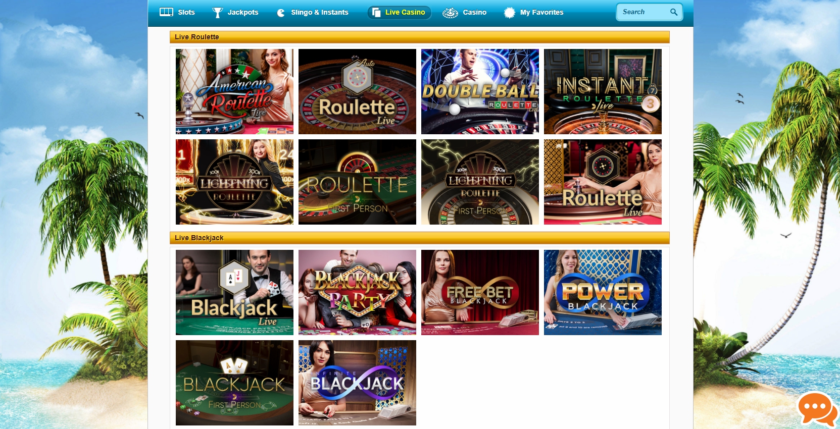 PlaySunny UK Casino Live Dealer Games