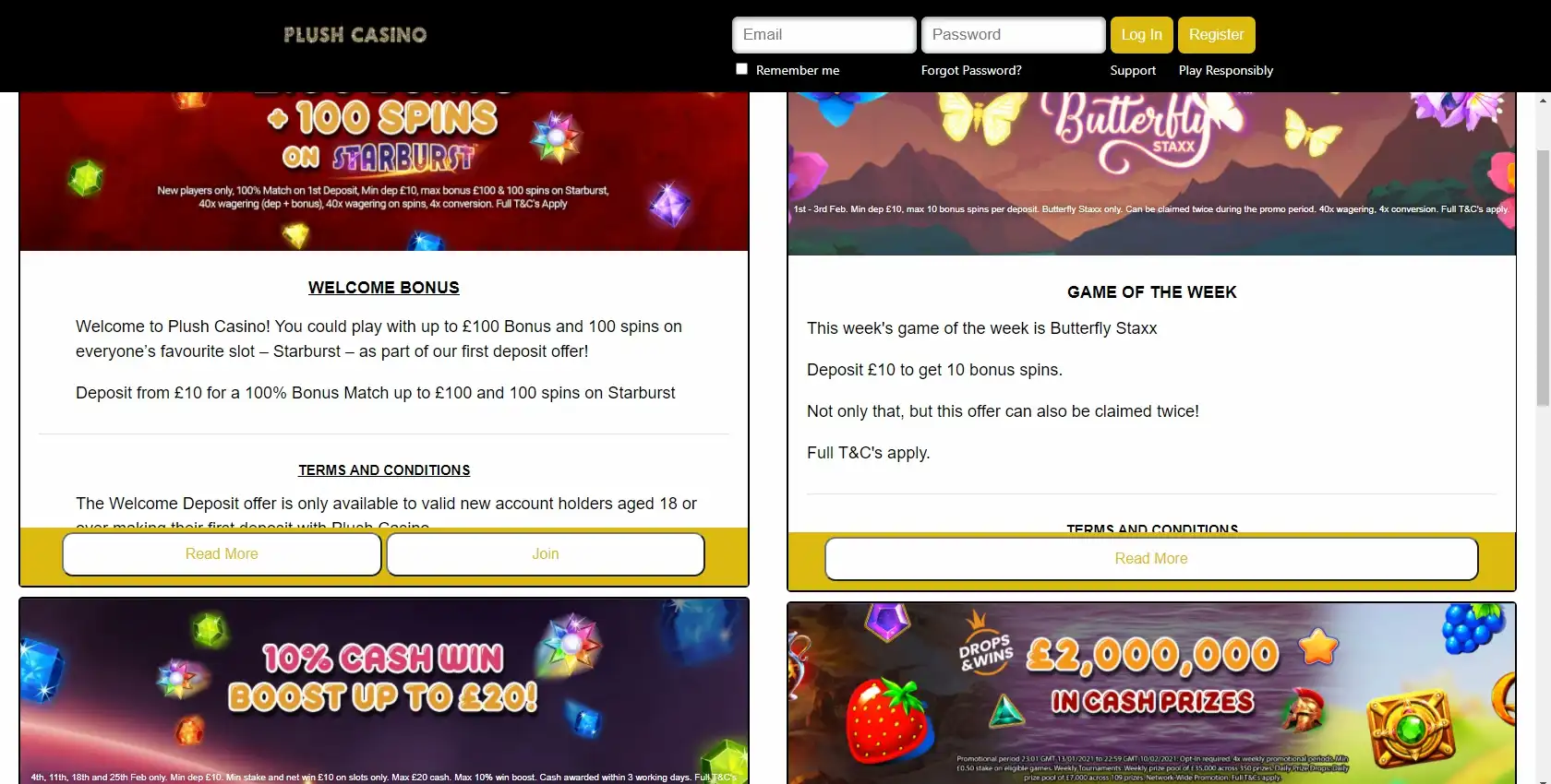 Plush Casino No Deposit Bonus
