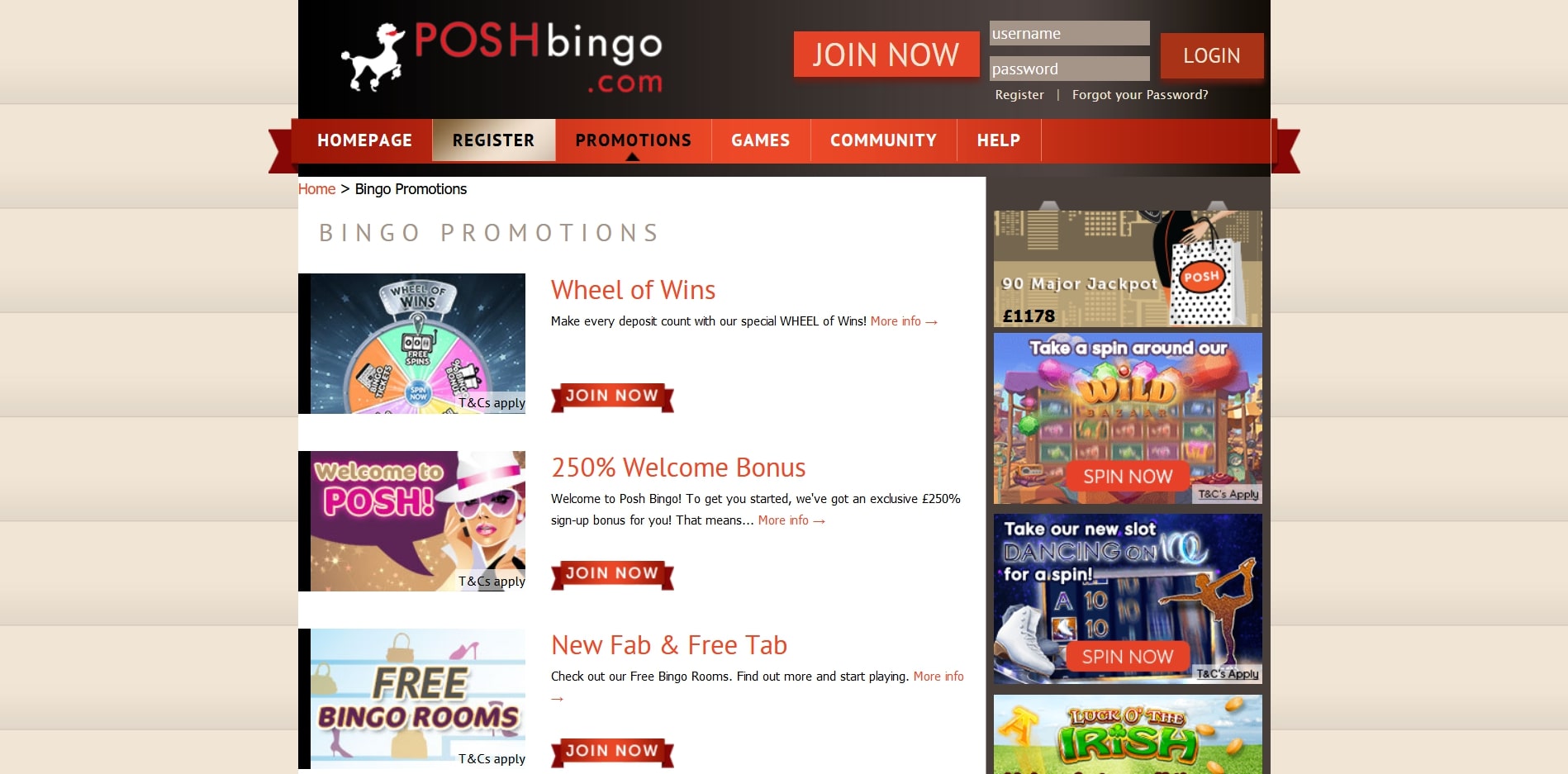 Posh Bingo Casino No Deposit Bonus