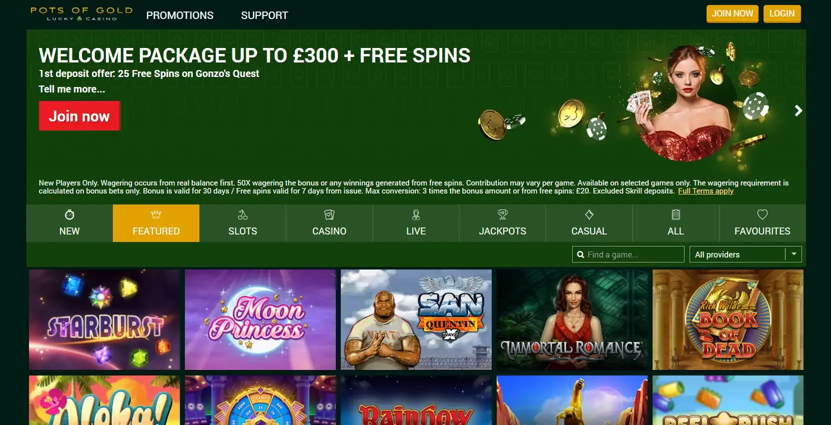 Pots Of Gold Casino Review