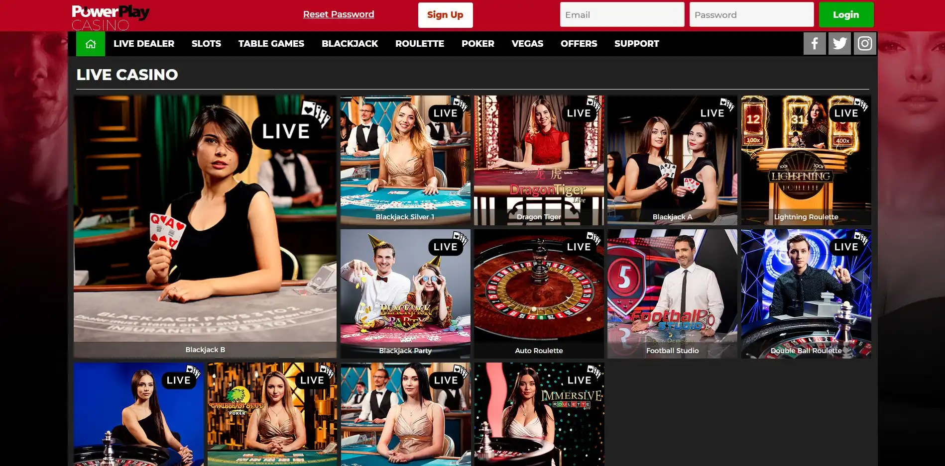 Power Play Live Dealer Games