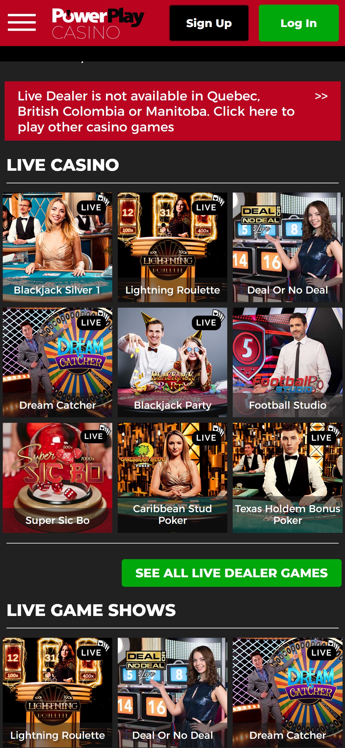 Power Play Mobile Live Dealer Games Review