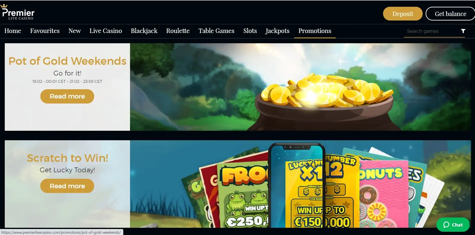 Premier Live Casino No Deposit Bonus