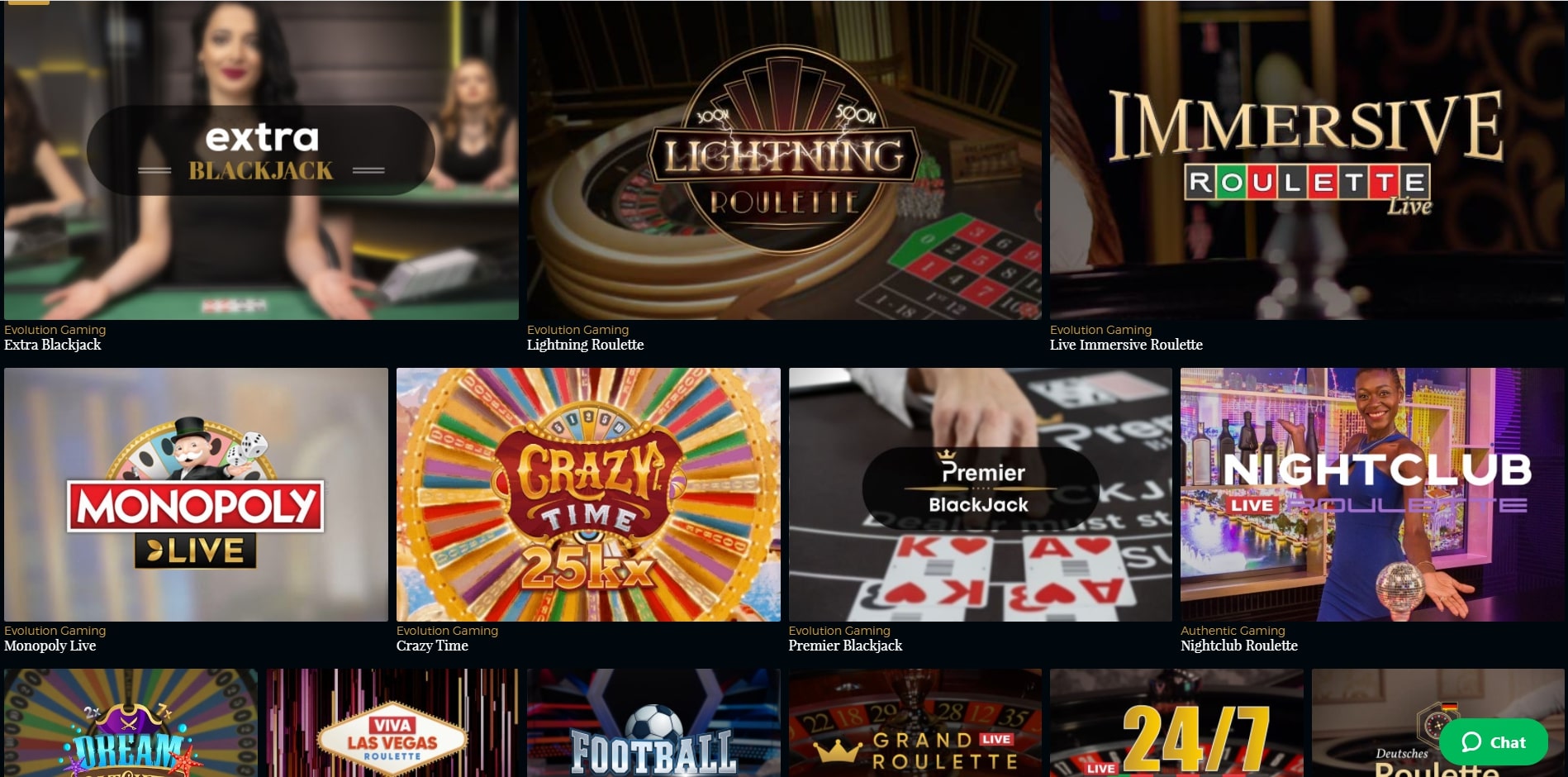 Premier Live Casino Live Dealer Games