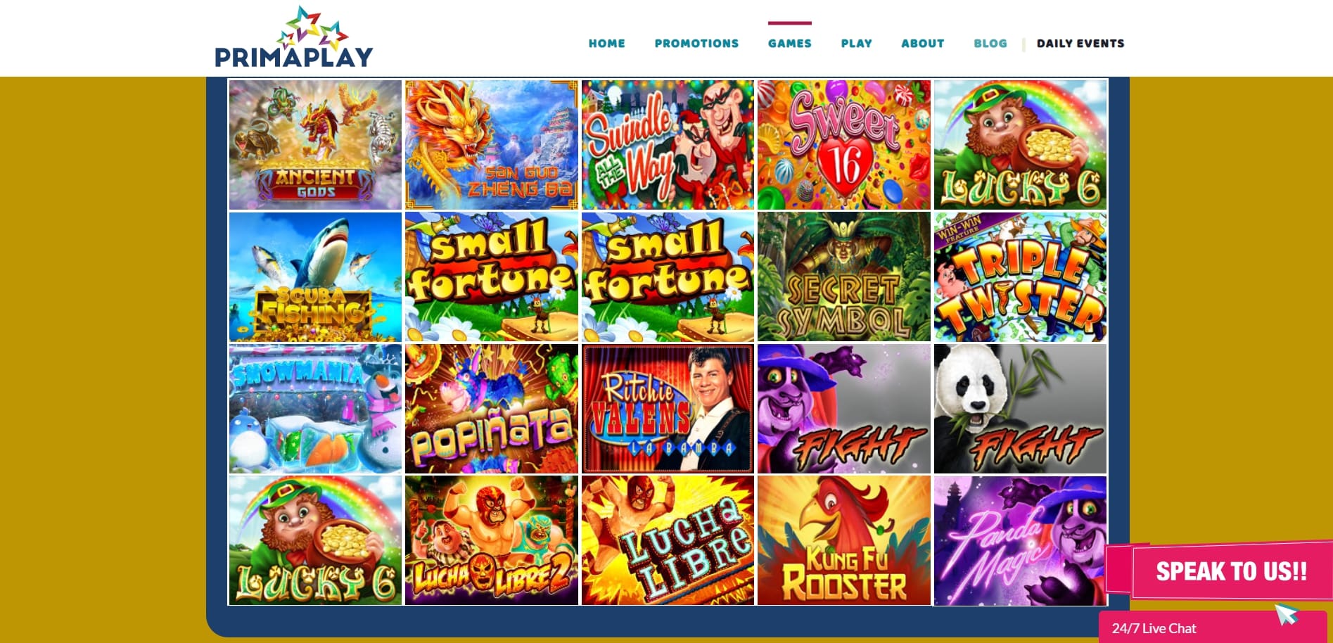 Prima Play Casino Games