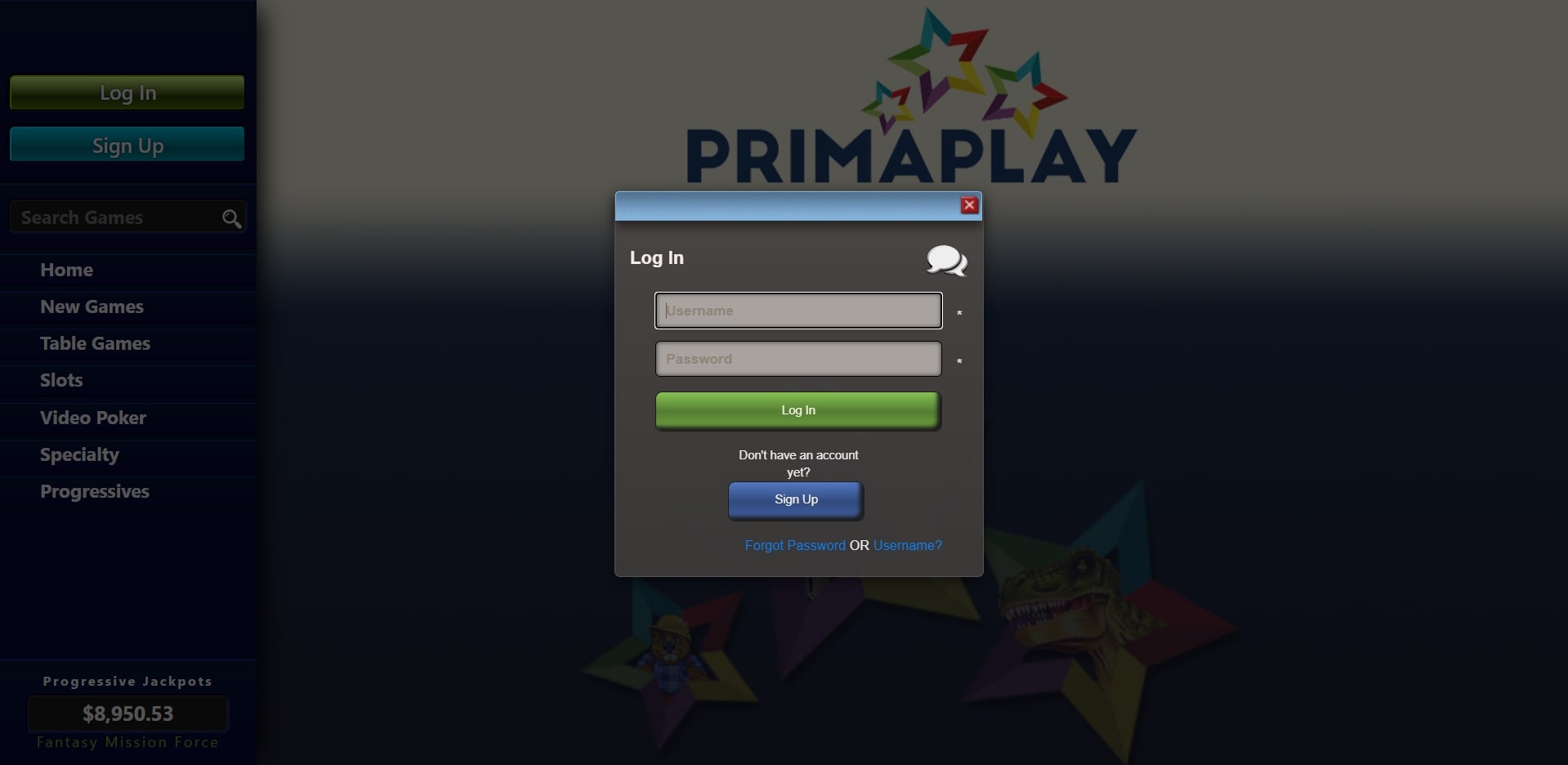 Prima Play Casino Login