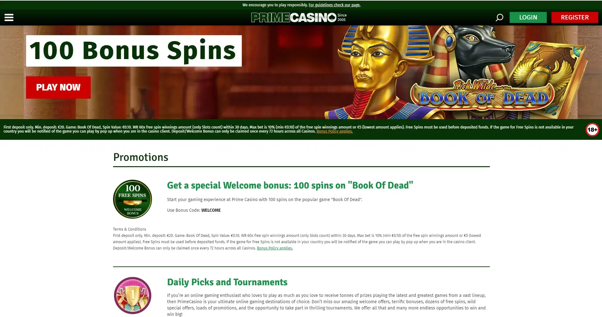 Prime Casino No Deposit Bonus