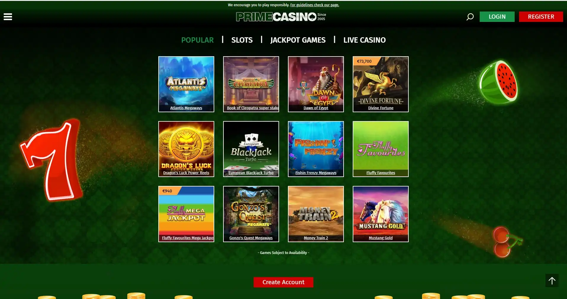 Prime Casino Games