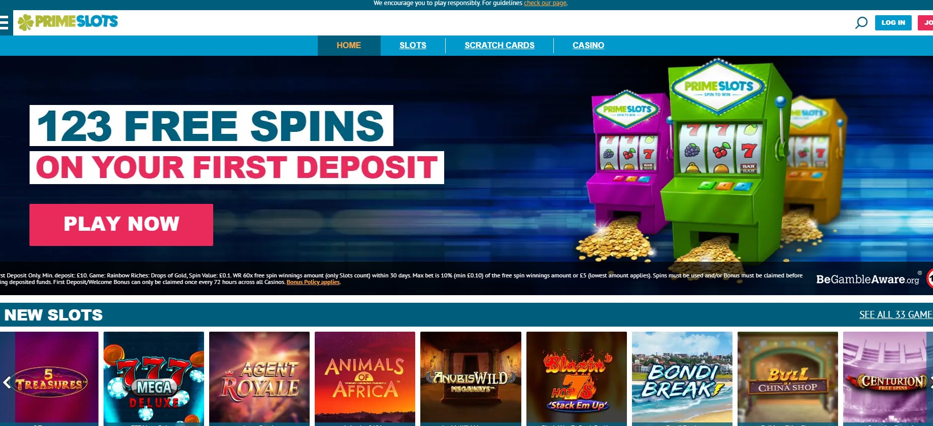 Prime Slots UK Casino Review