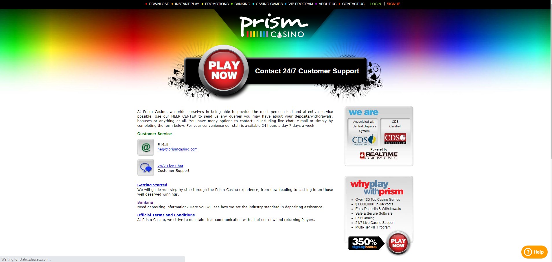 Prism Casino Support
