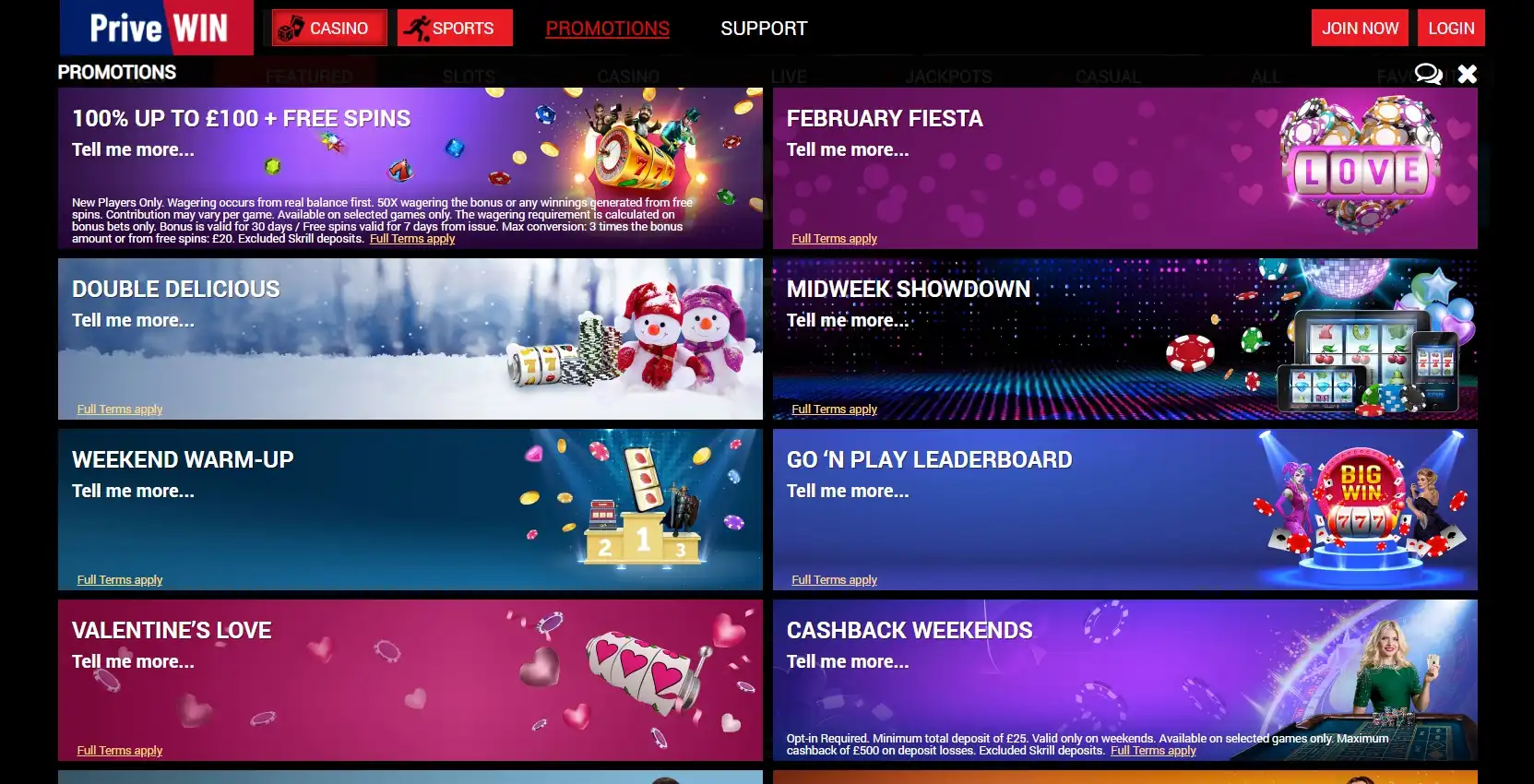 PriveWin Casino No Deposit Bonus