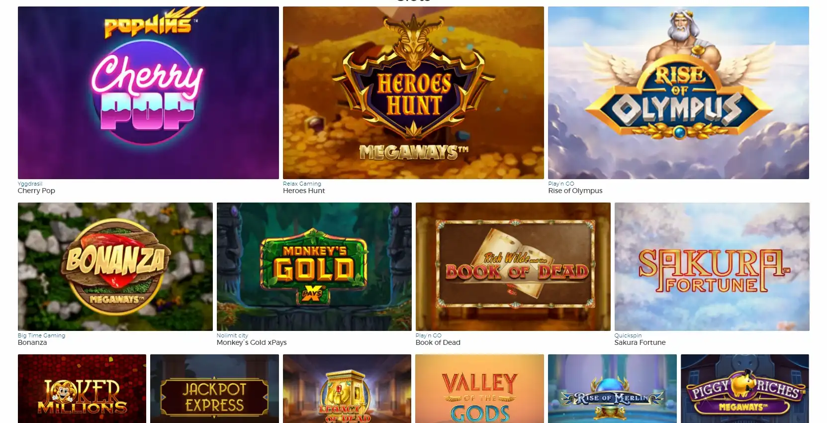 Pronto Casino Games