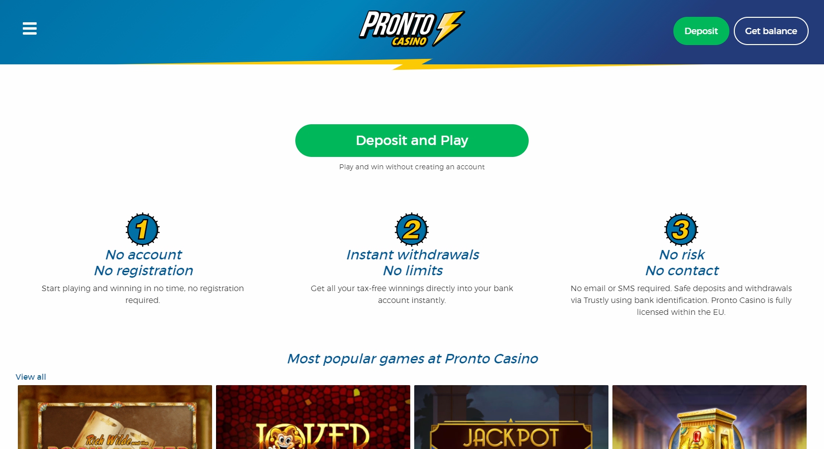 Pronto Casino Review