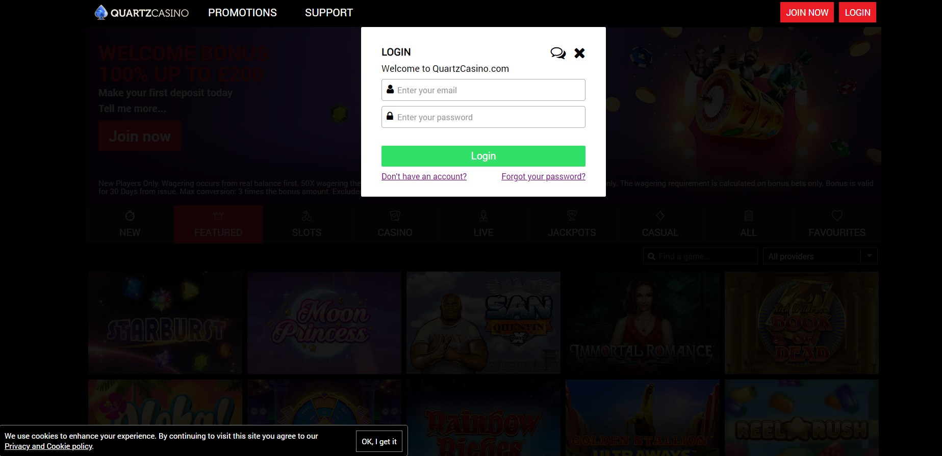 QuartzCasino Login