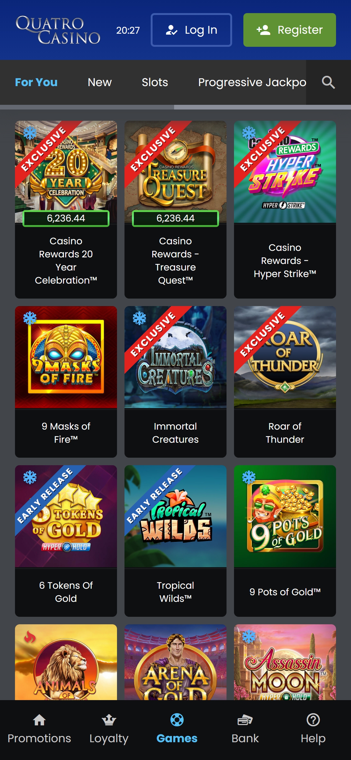 Quatro Casino Mobile Games Review