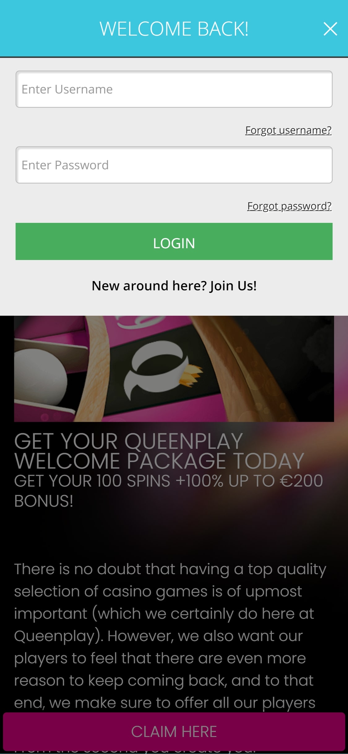 Queen Play Mobile Login Review